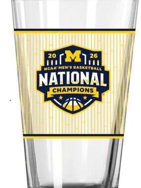 Michigan Wolverines 2026 NCAA Men's Basketball National Champions 16oz Glass